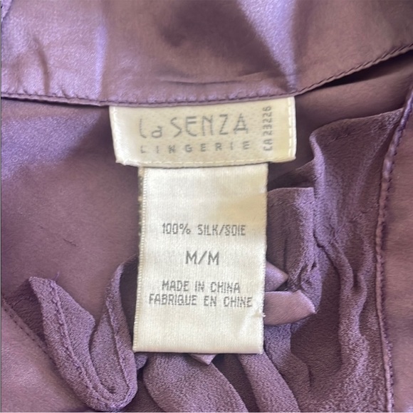 100% silk La Senza Vintage Lilac Lavender mauve purple pajama cami shorts sleep - Picture 2 of 7